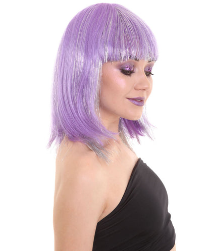 Long Violet Tinsel wig