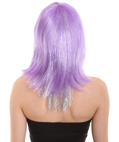 Long Violet Tinsel wig