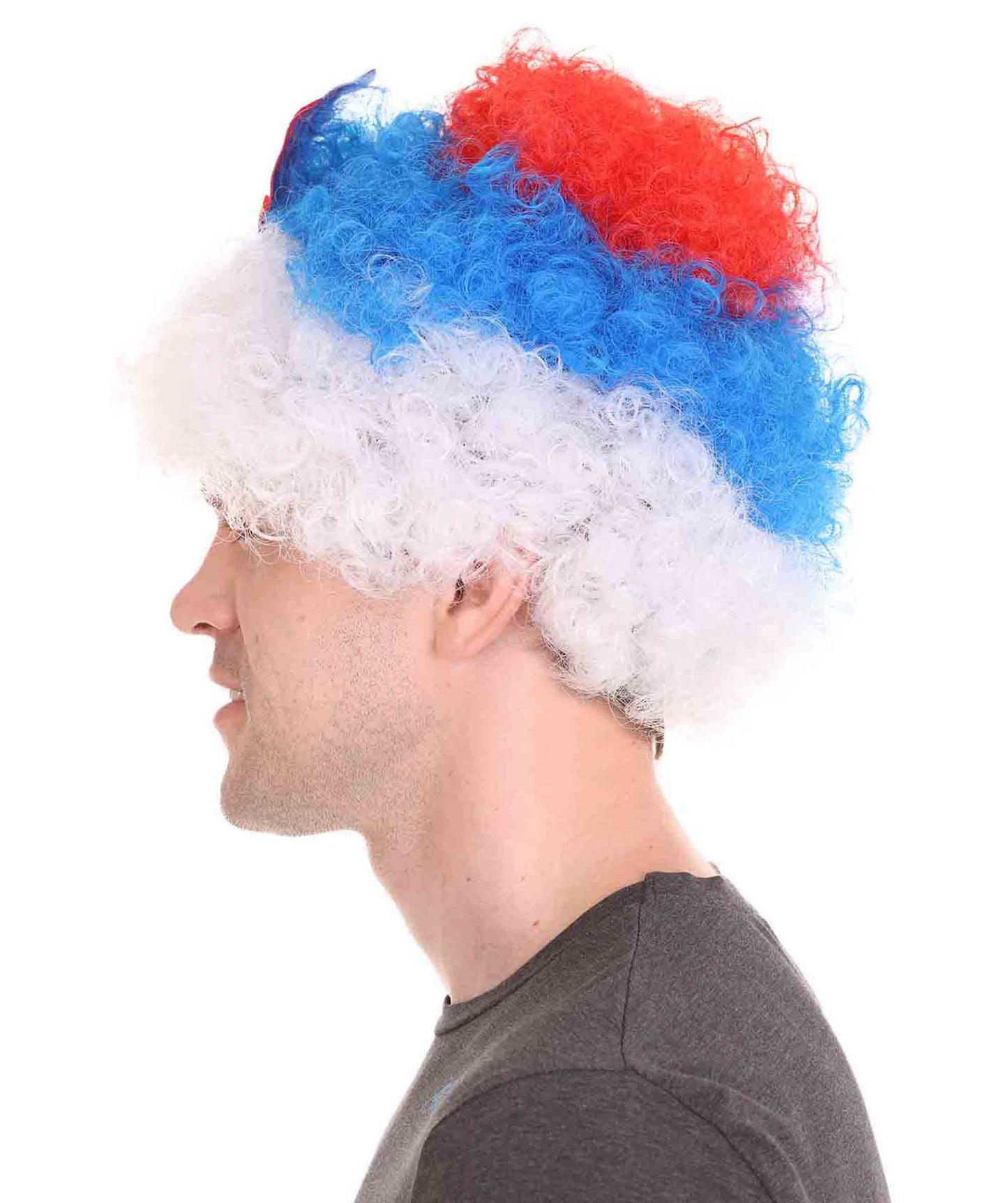 Serbia Flag Sport Afro Wig | Jumbo Sport Wig