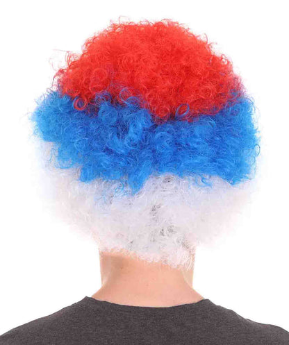 Serbia Flag Sport Afro Wig | Jumbo Sport Wig