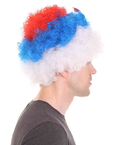 Serbia Flag Sport Afro Wig | Jumbo Sport Wig