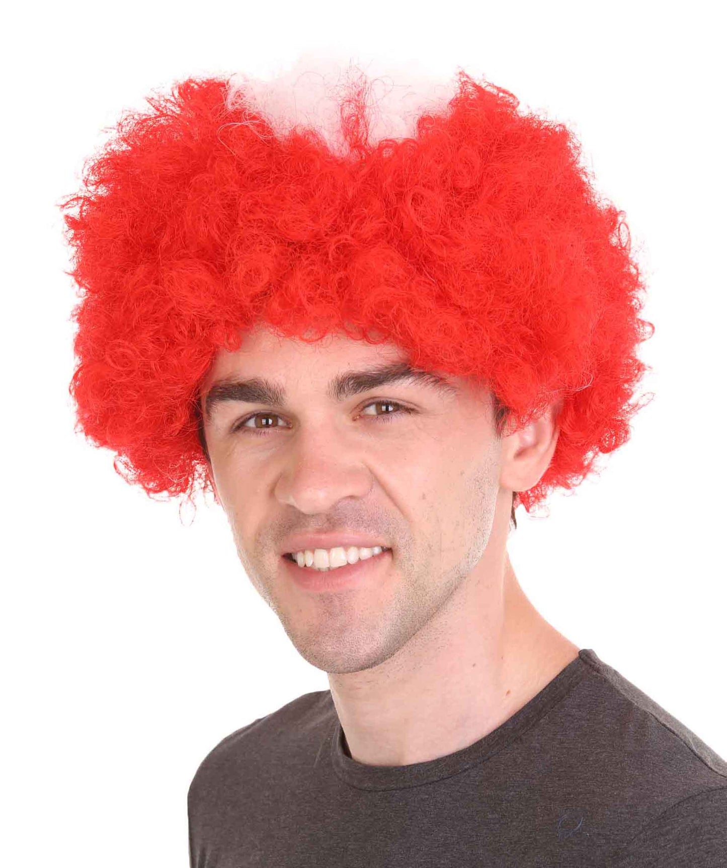 Switzerland Sport Afro Fun Wig | Red White Jumbo Wig