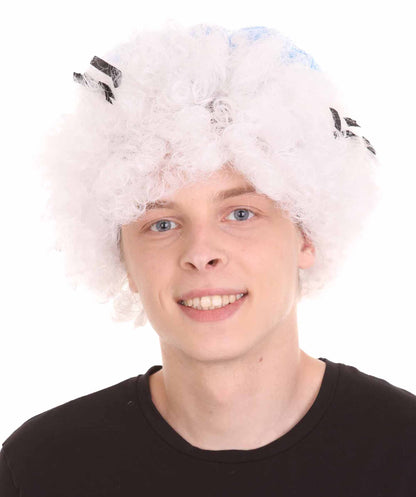 South Korea Sport Afro Fun Wig | Jumbo White Halloween Wig