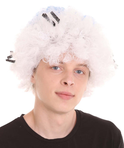 South Korea Sport Afro Fun Wig | Jumbo White Halloween Wig