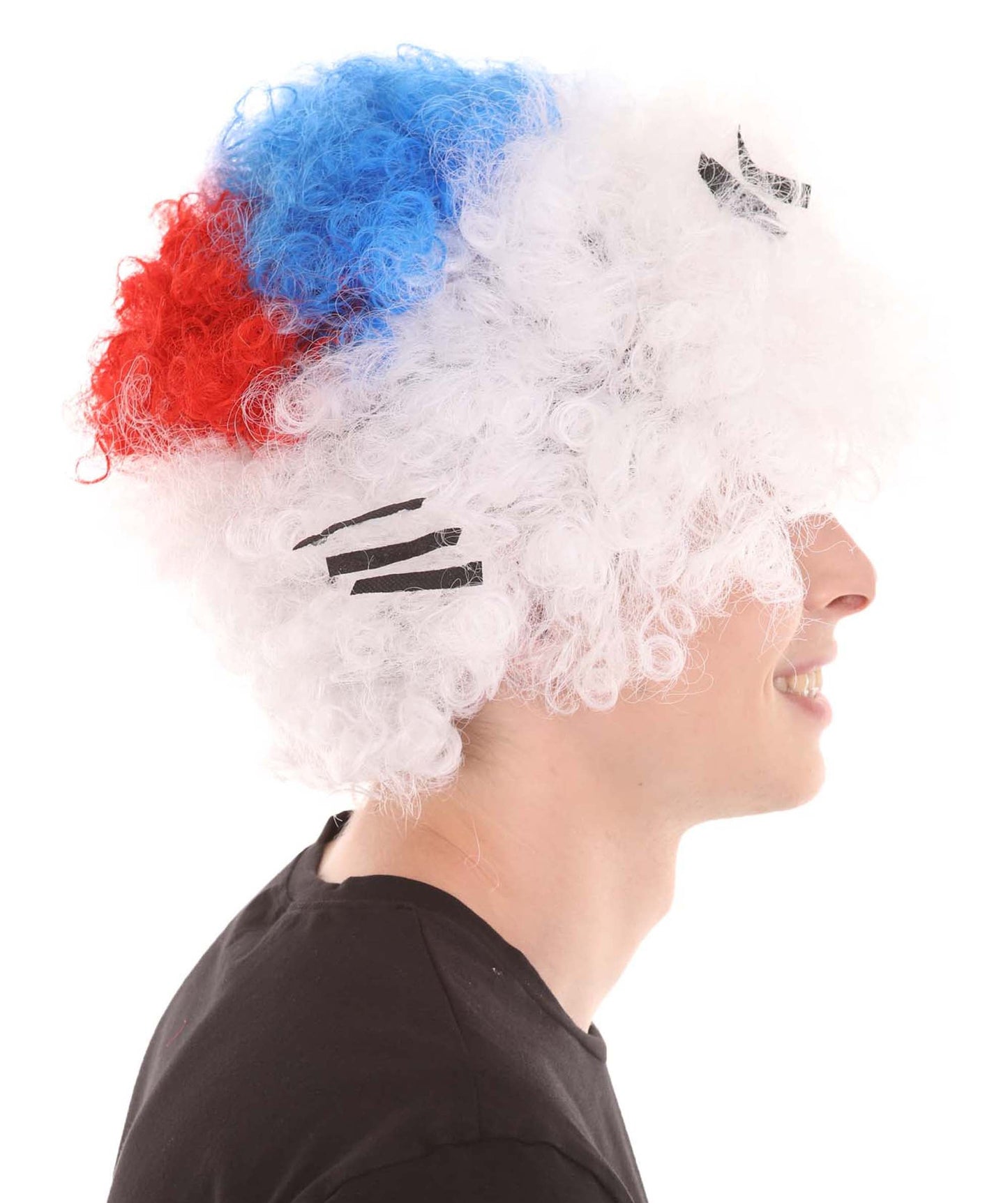 South Korea Sport Afro Fun Wig | Jumbo White Halloween Wig