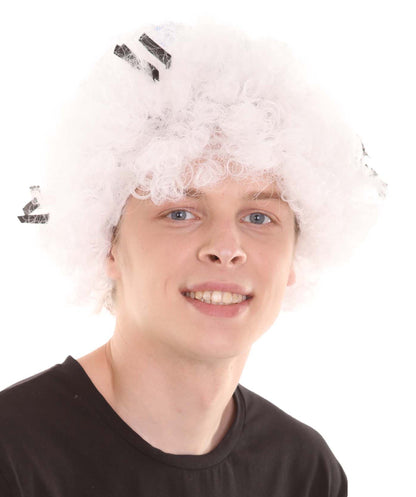 South Korea Sport Afro Fun Wig | Jumbo White Halloween Wig