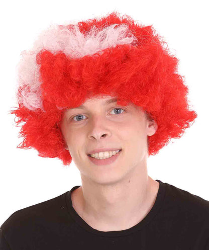 Denmark Flag Sport Afro Wig