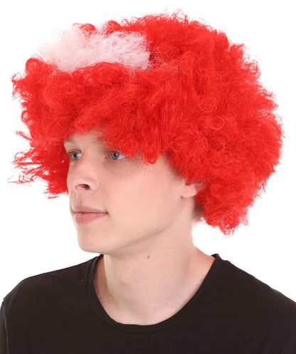 Denmark Flag Sport Afro Wig