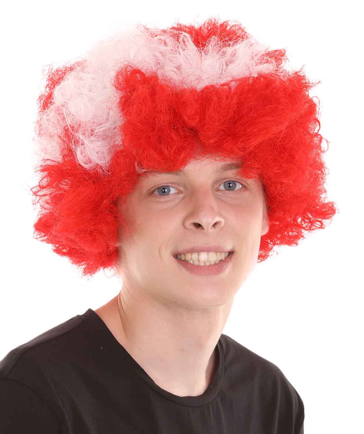 Denmark Flag Sport Afro Wig