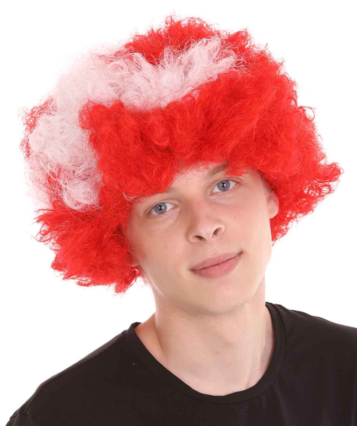 Denmark Flag Sport Afro Wig