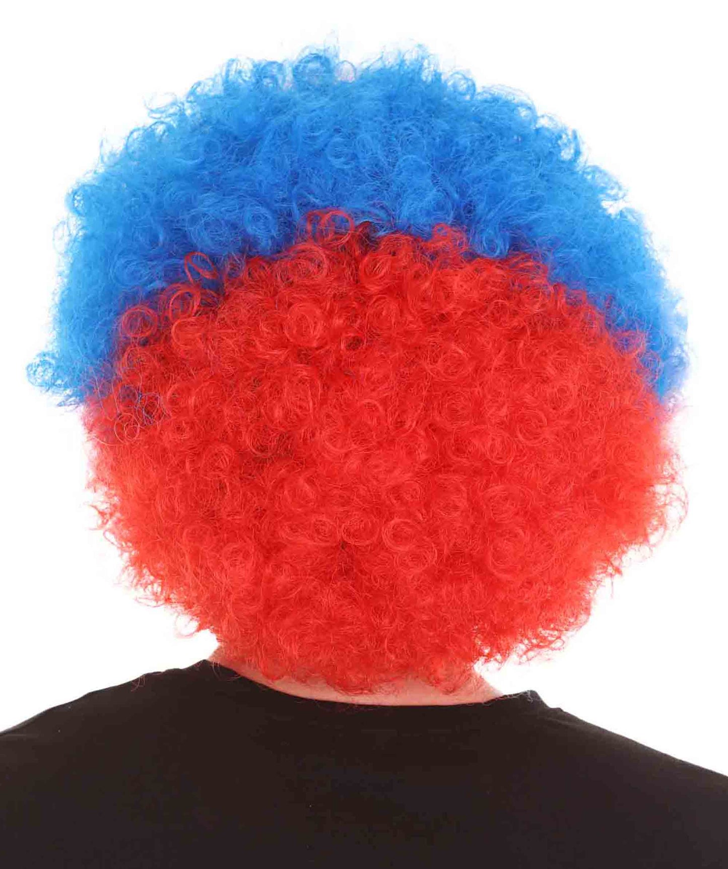 France Sport Afro Fun Wig | Red Blue White Afro Sports Wig