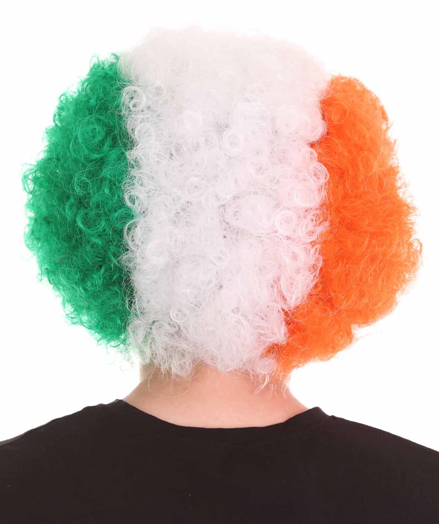 Ivory Coast Sport Afro Fun Wig | Africa White Green Orange Jumbo Wig