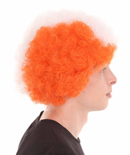 Ivory Coast Sport Afro Fun Wig | Africa White Green Orange Jumbo Wig