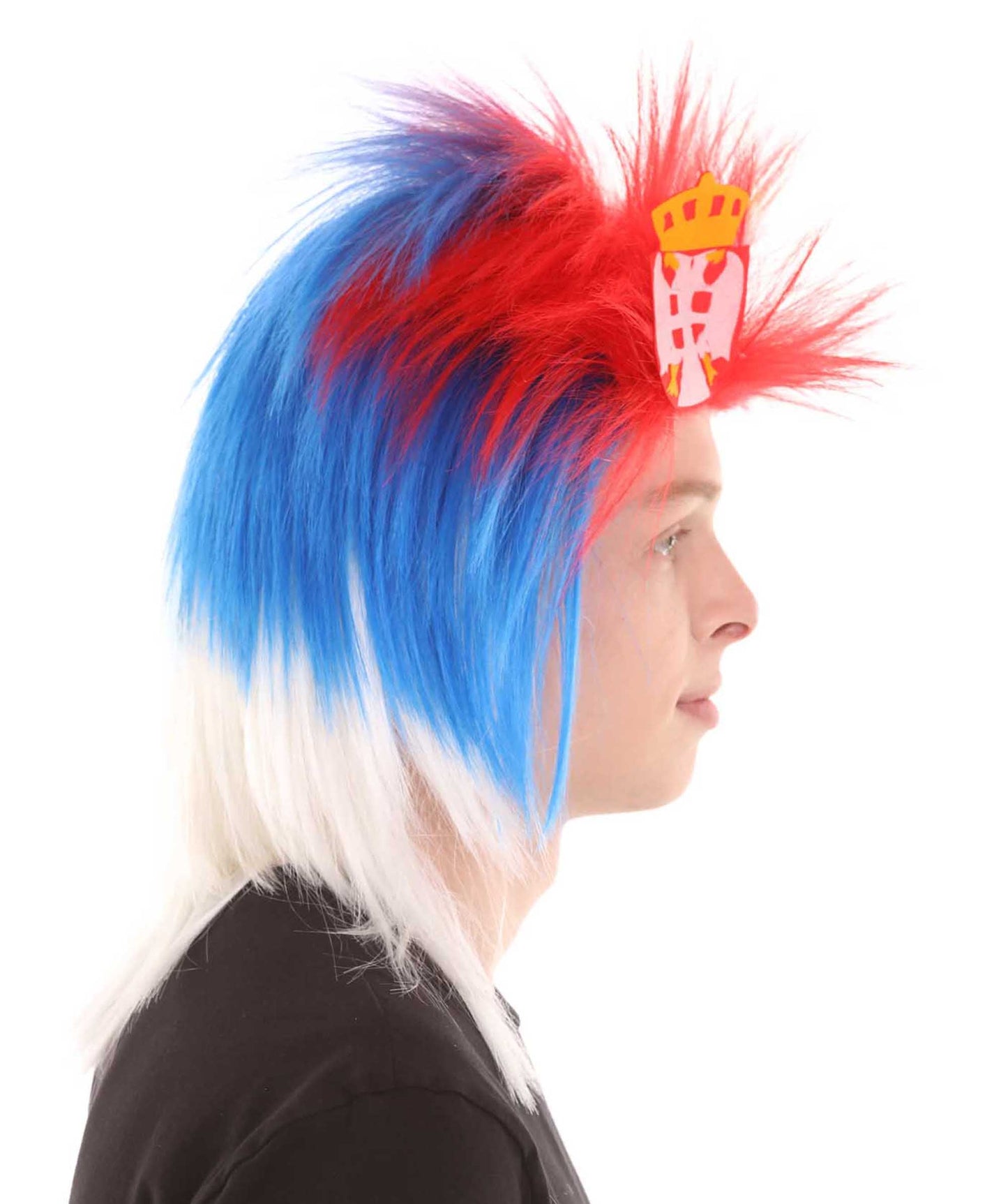 Serbia Flag Sport Wigs