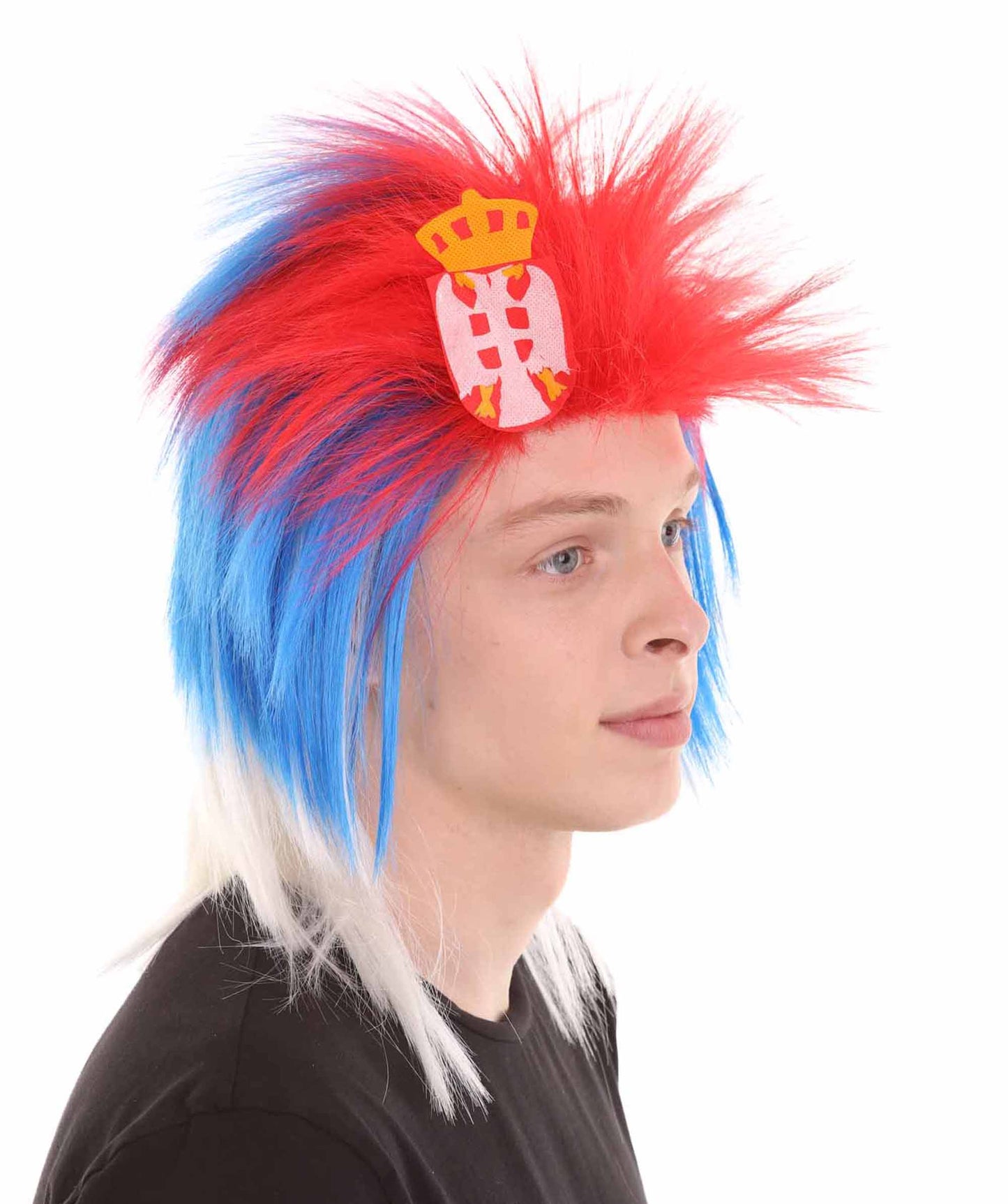 Serbia Flag Sport Wigs