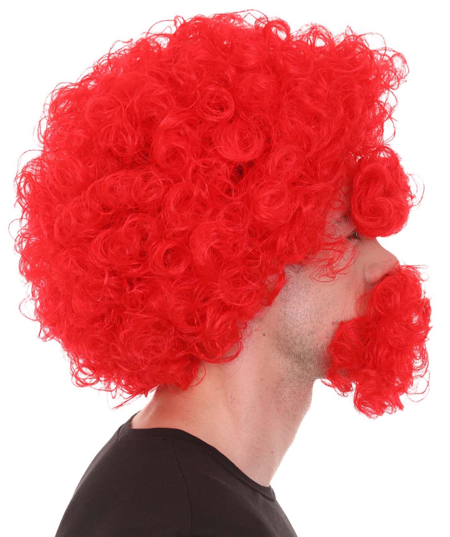 Men's Afro Wig With Eyebrow Full Mustache And Beard Set Red | Halloween Wig