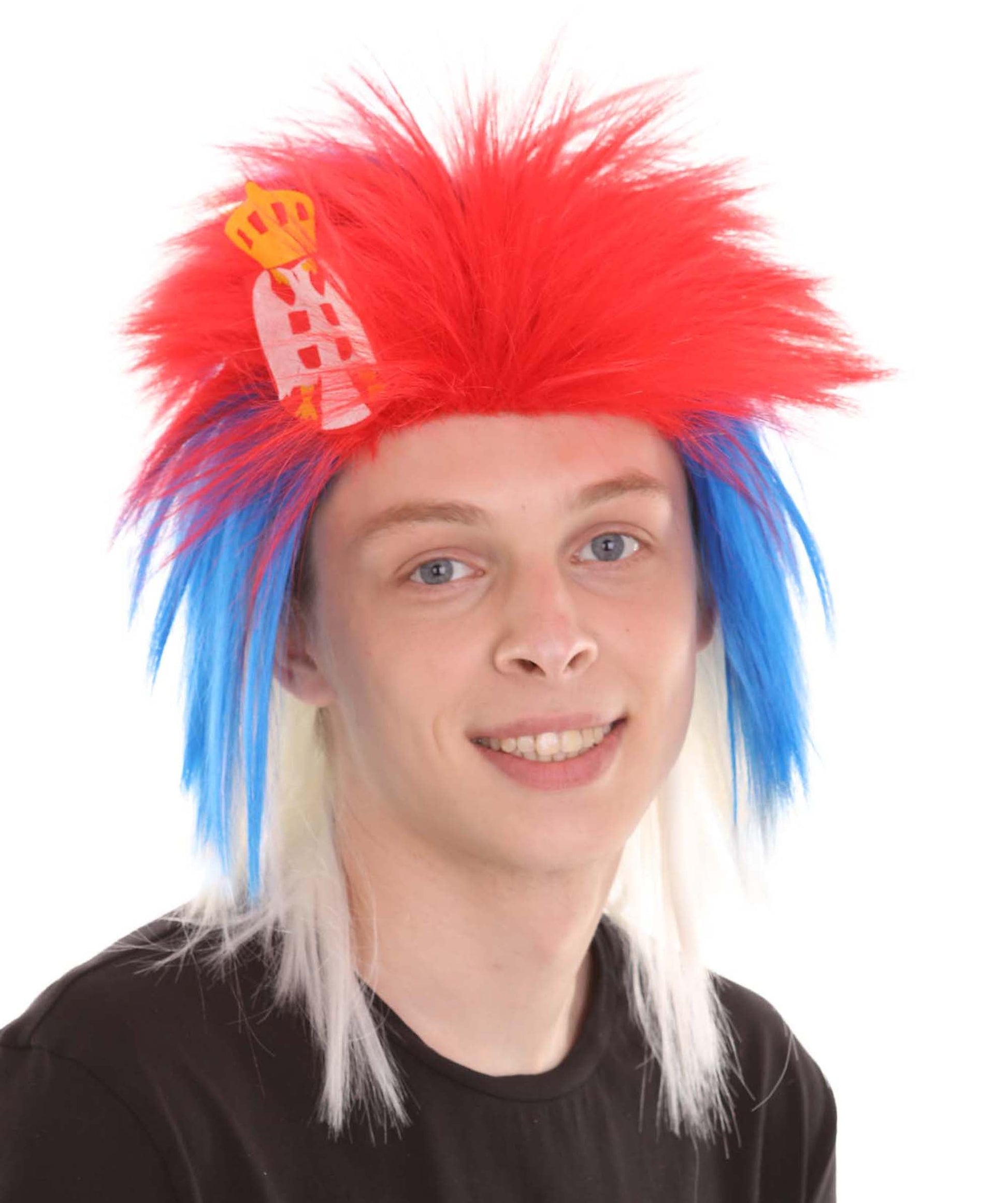 Serbia Flag Sport Wigs