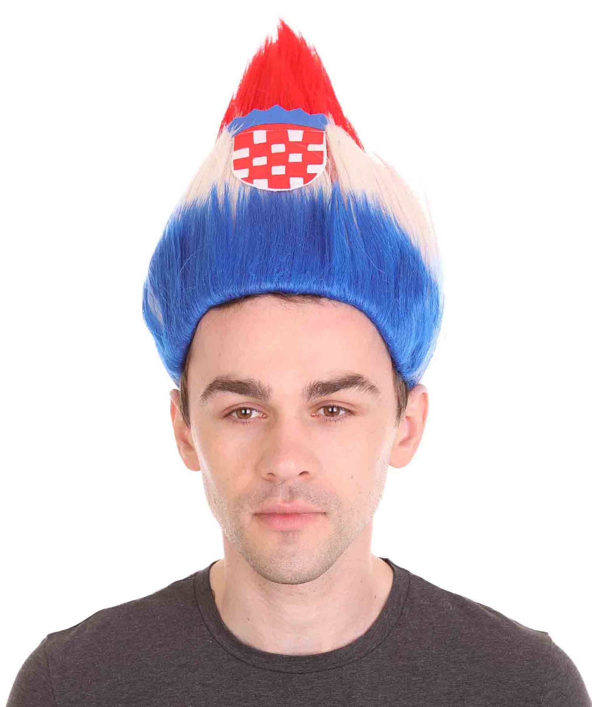 Croatia Flag Troll Wig