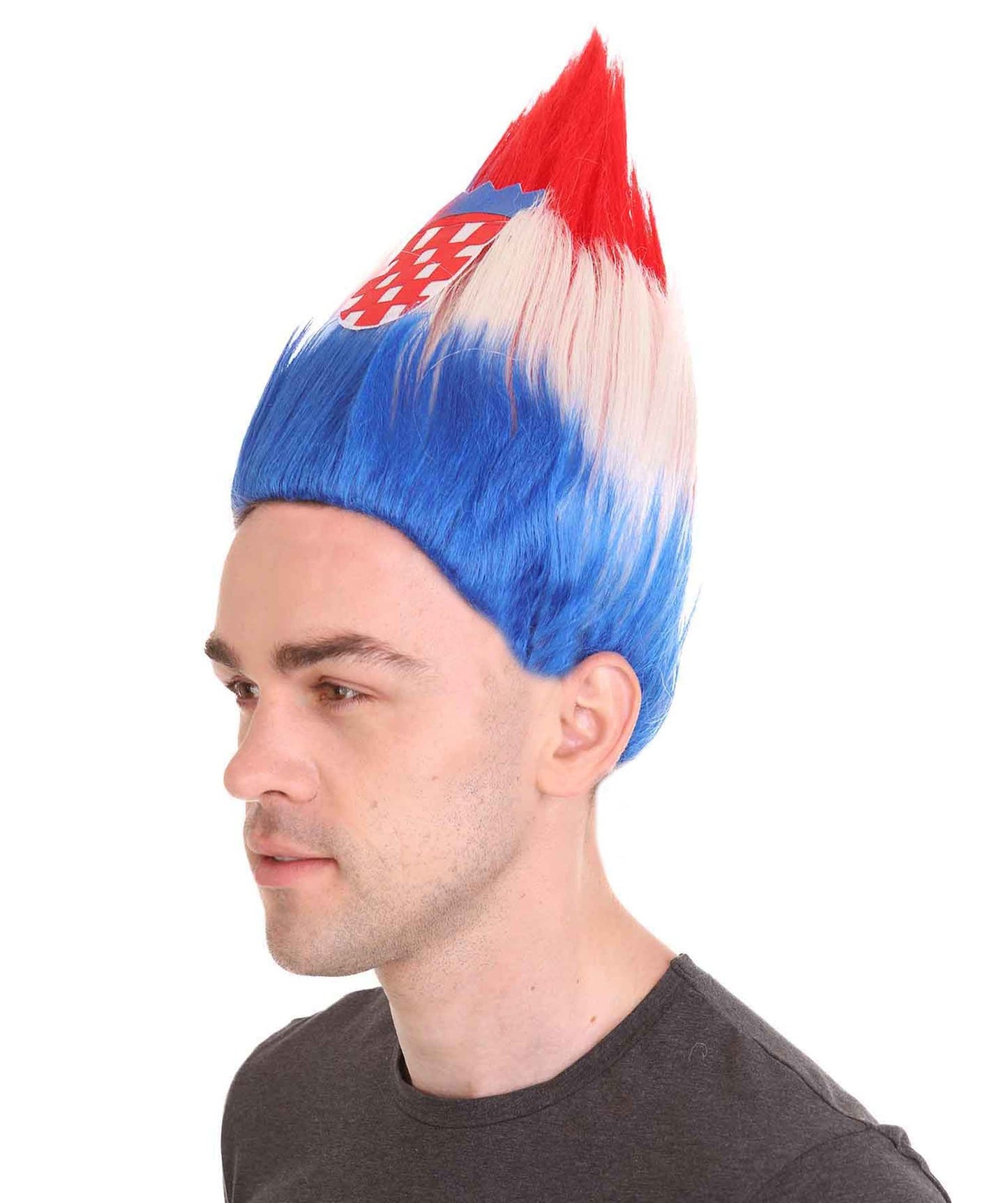 Croatia Flag Troll Wig