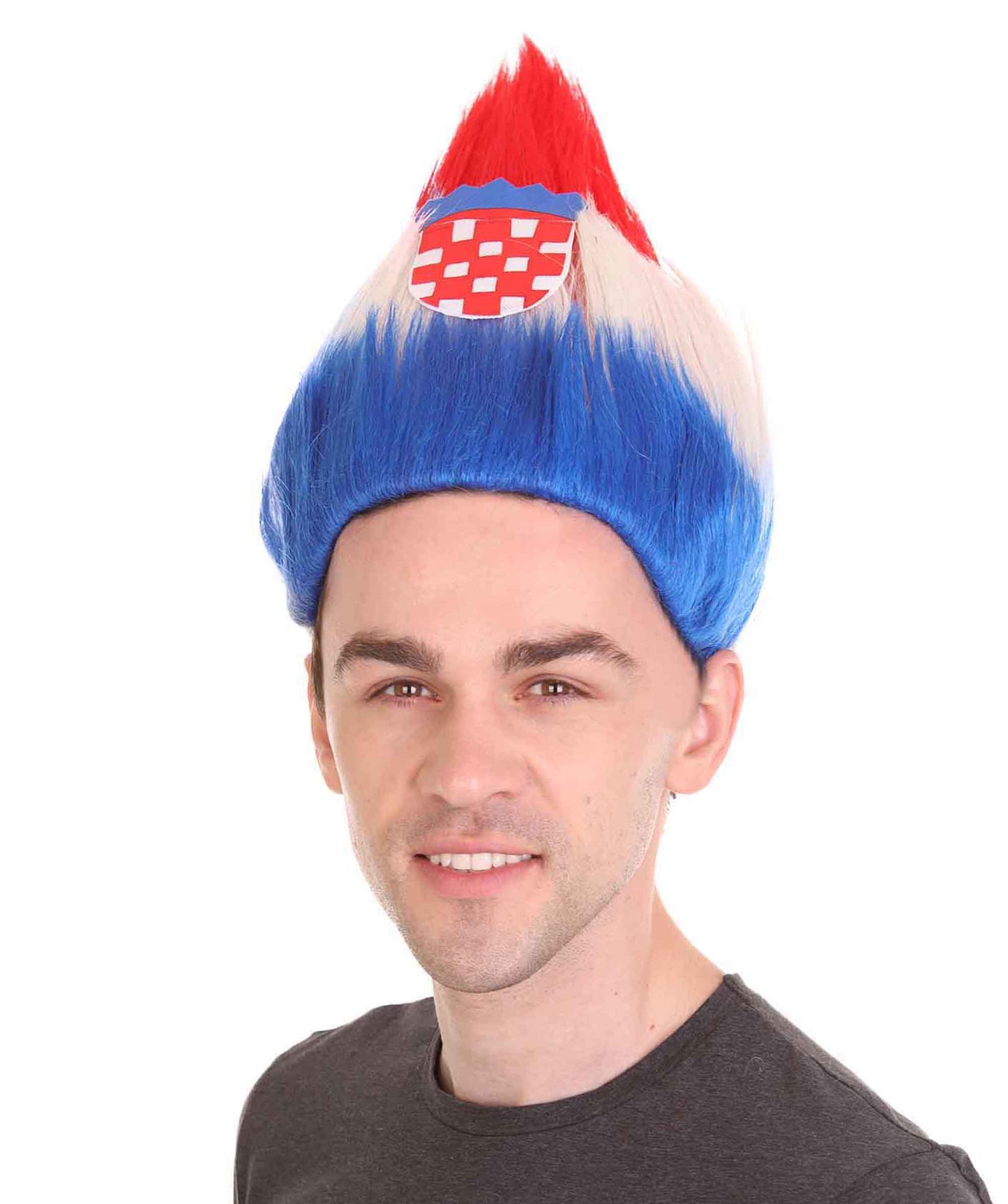 Croatia Flag Troll Wig