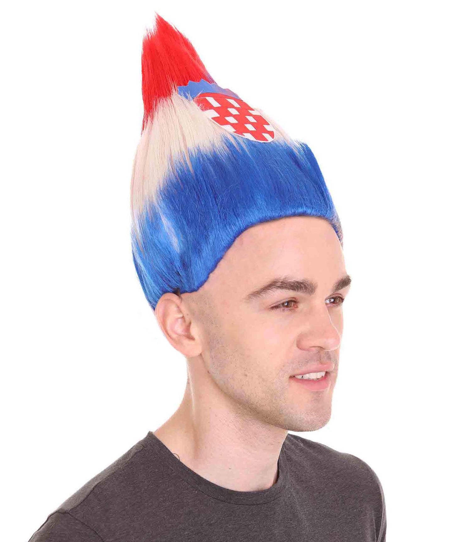 Croatia Flag Troll Wig