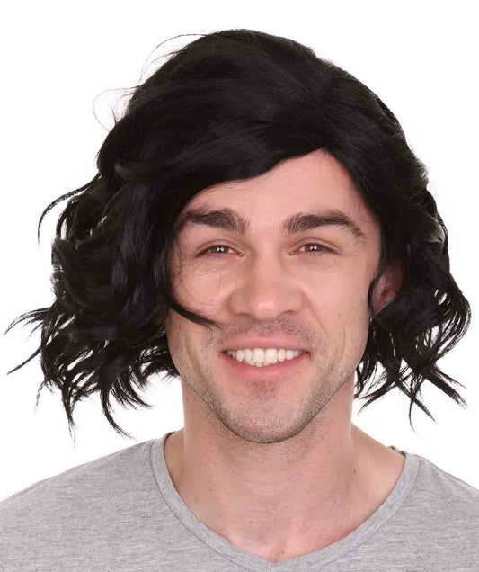 Star Movie | Men's Medium Straight Black Wig | Premium Breathable Capless Cap