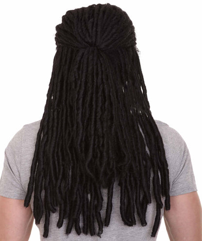 Science Fiction Movie | Men's Long Length Braided Black Dreadlocks Wig | Premium Breathable Capless Cap