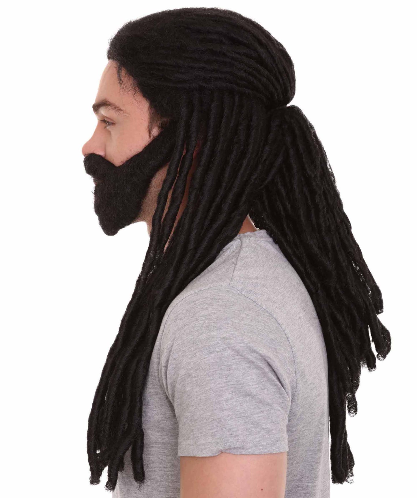 Science Fiction Movie | Men's Long Length Braided Black Dreadlocks Wig | Premium Breathable Capless Cap