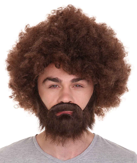 Dark Brown 80's painter bob afro wig