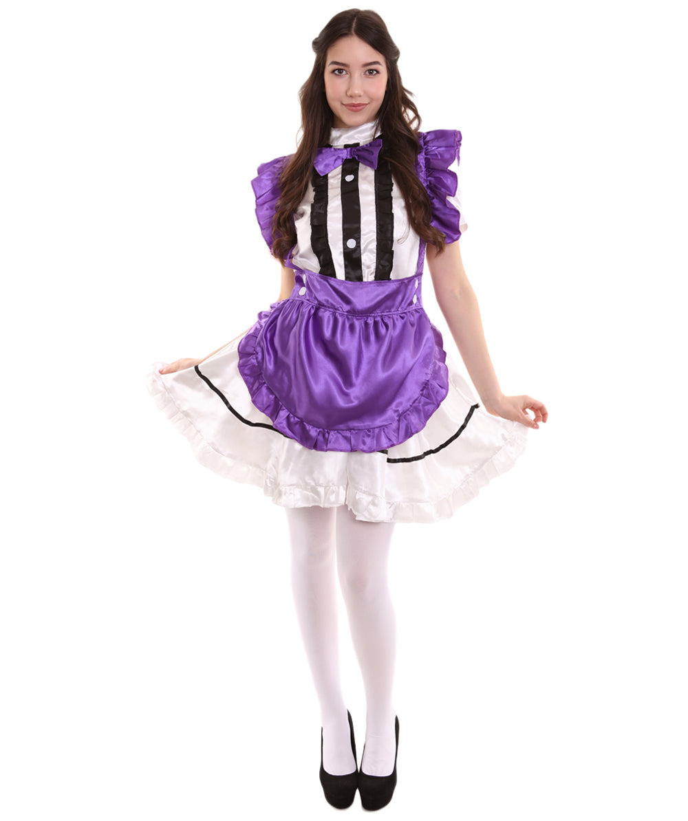 French Maid Purple Costume