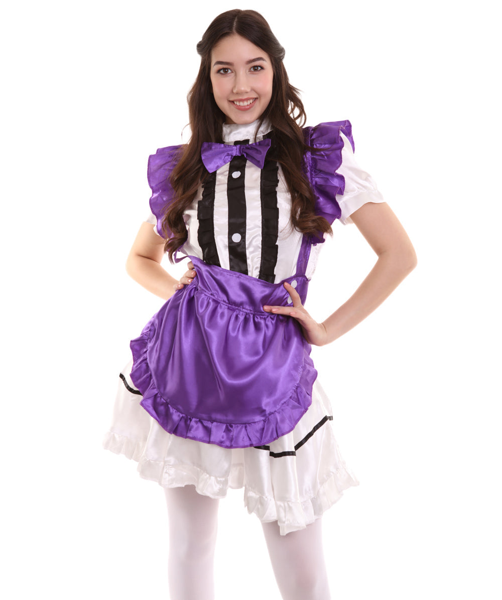 French Maid Purple Costume