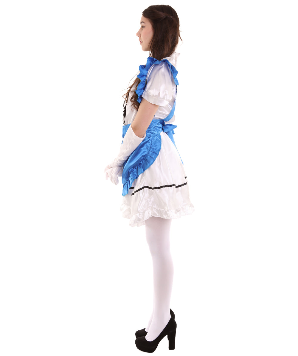 French Maid Royal Blue Uniform Costume 