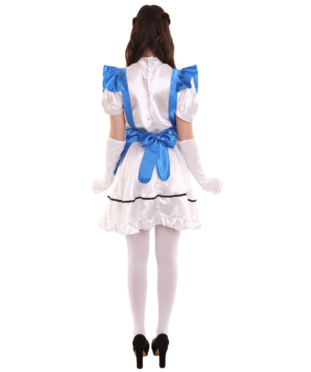 French Maid Royal Blue Uniform Costume 