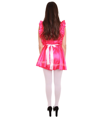 Dark Pink French Maid Costume