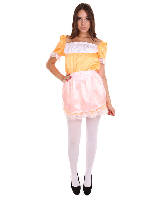 Orange Traditional Maid Uniform Costume