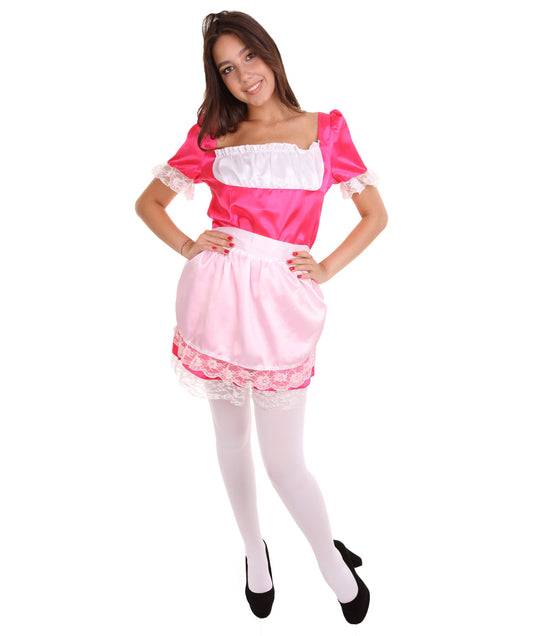 Dark Pink Traditional Maid Uniform Costume