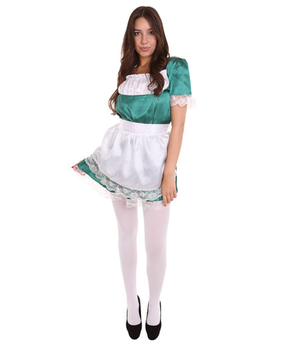 Dark Green Traditional Maid Uniform Costume