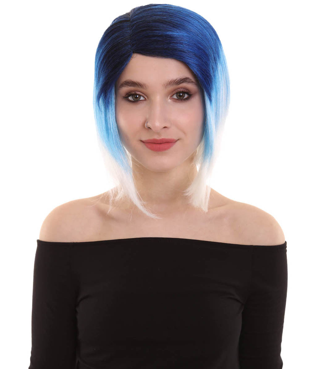 Blue Color Mid Ombre Wig