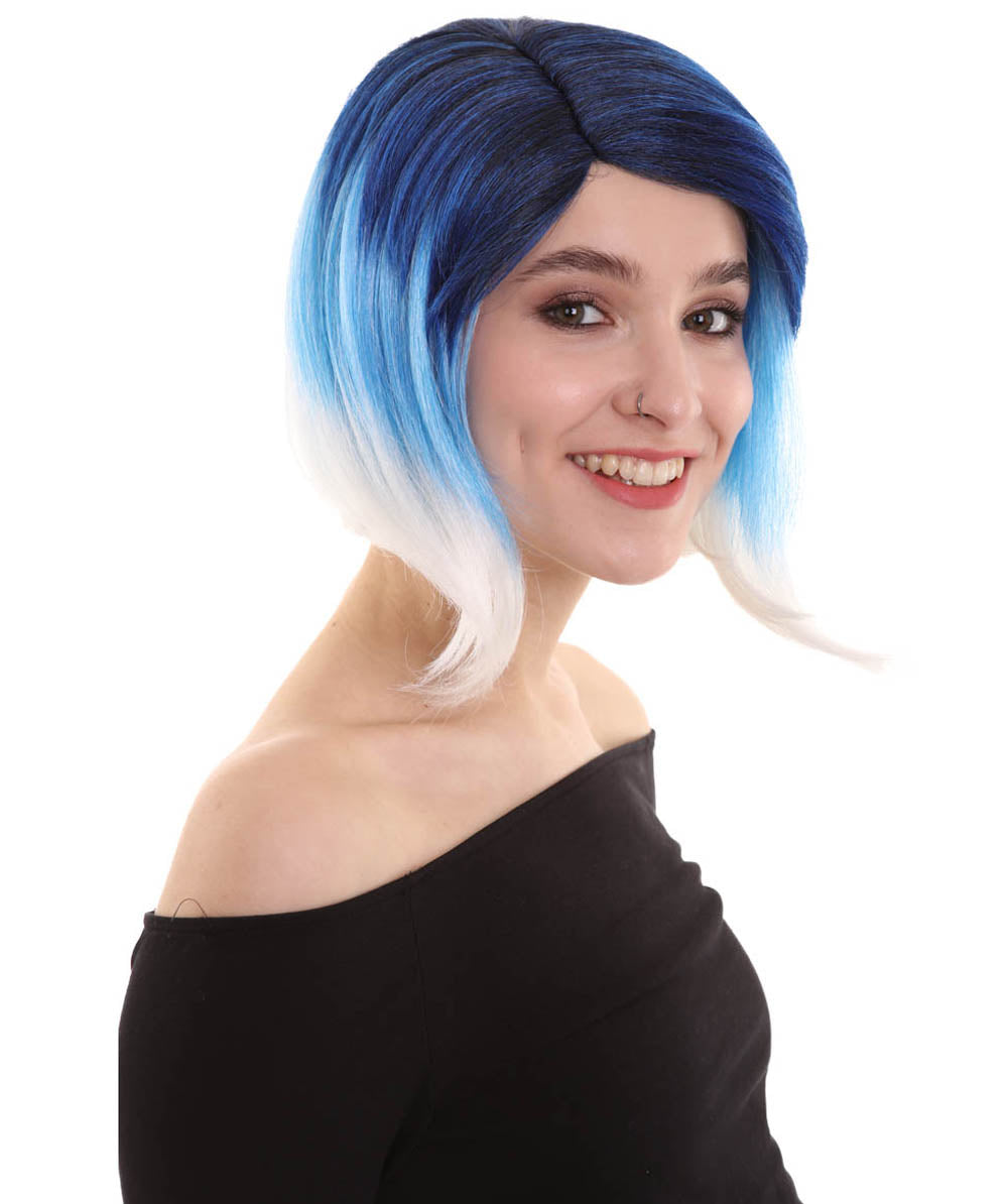 Blue Color Mid Ombre Wig