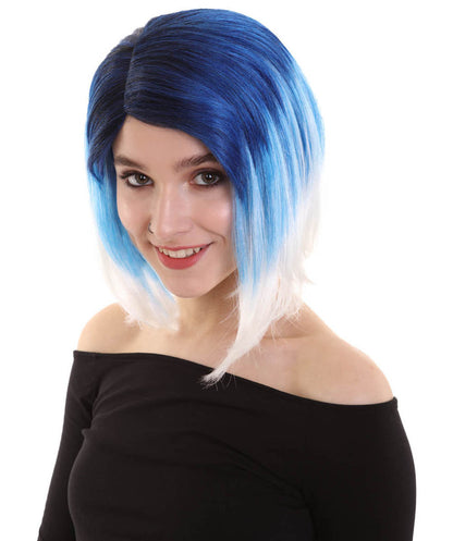 Blue Color Mid Ombre Wig