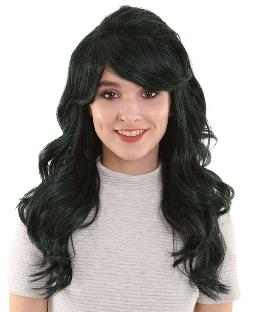 Women's Dark Green Curly Wig