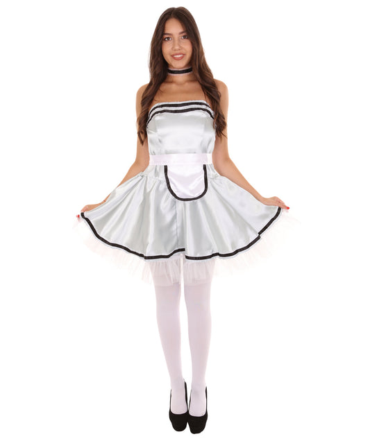 Silver French Maid Uniform Costume