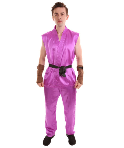 Neon Purple Men's Karate Fancy Costume