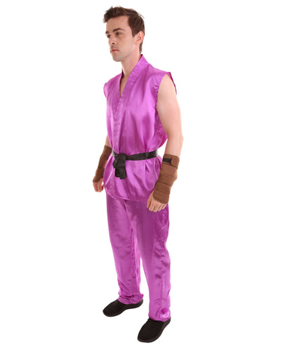 Neon Purple Men's Karate Fancy Costume