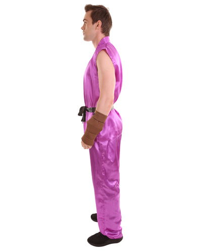 Neon Purple Men's Karate Fancy Costume