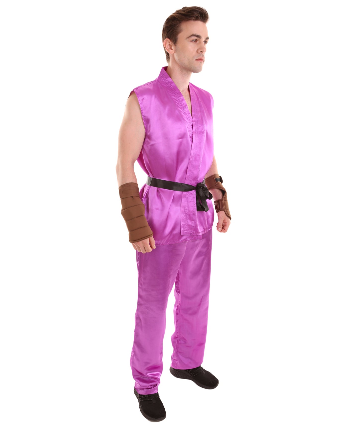 Neon Purple Men's Karate Fancy Costume