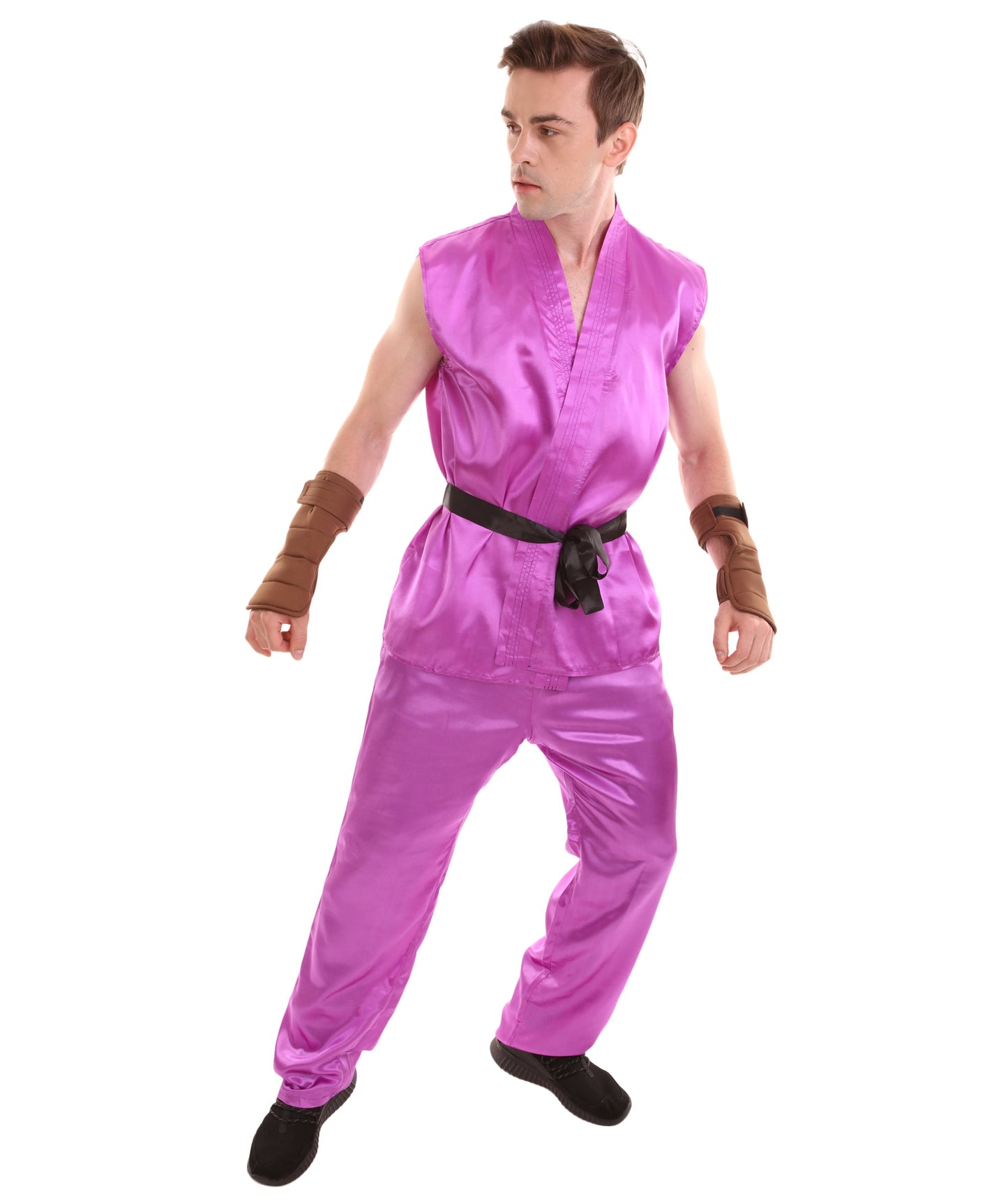 Neon Purple Men's Karate Fancy Costume