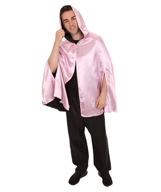 Pink Reversible Hooded Short Cape Costume