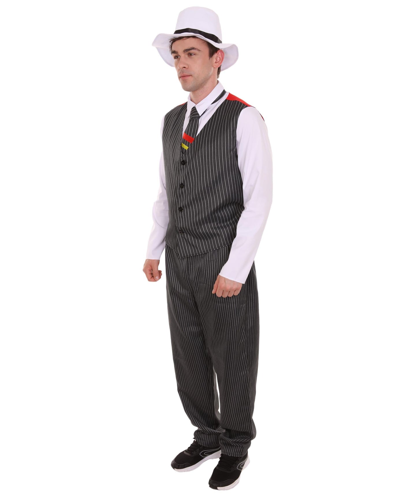 Men's Gangster Costume | Black,Red & White Fancy Costume