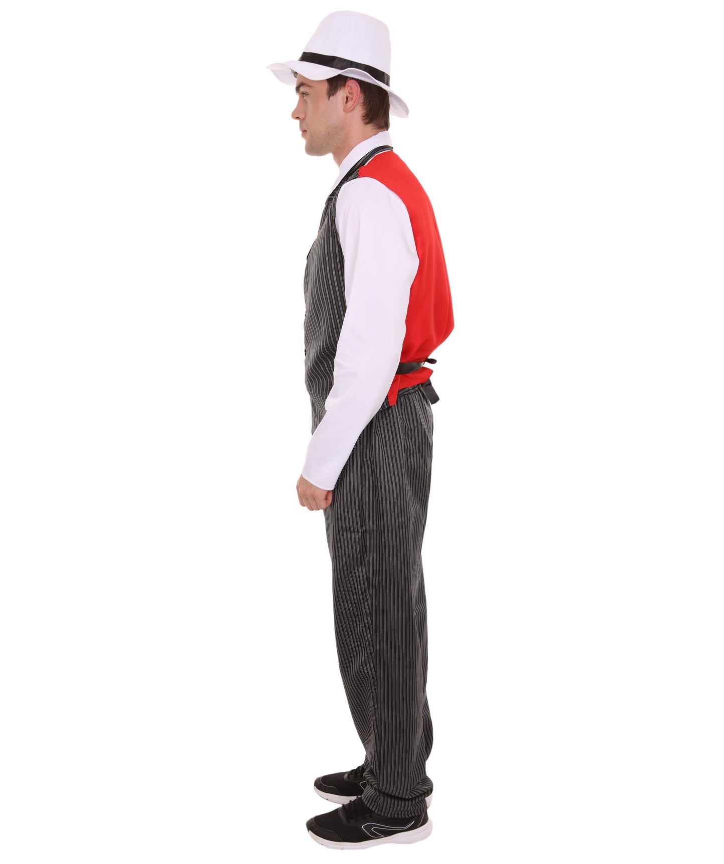 Men's Gangster Costume | Black,Red & White Fancy Costume